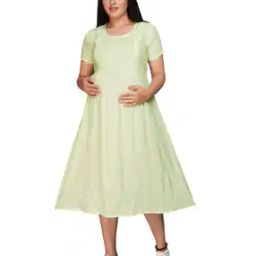 Micro Print Round-Neck Fit & Flare Dress-image-30