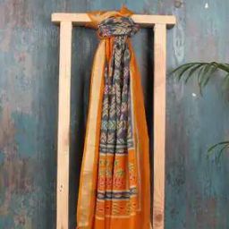 Printed Dupatta with Zari Border-image-9