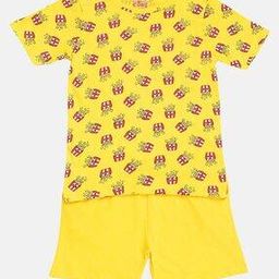 Girl Printed Pants & Top Nightsuit Set-image-33