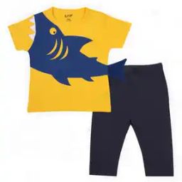 Graphic Print Round-Neck T-Shirt & Pants Set-picture-26