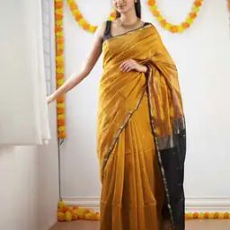 Women Woven Saree with Contrast Border-image-22