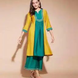 Women Colour-block Pant-Suit Set-image-2