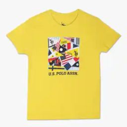 Boys Logo Print Regular Fit Crew-Neck T-Shirt-image-75