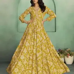 madhuram textiles Women Floral Print Gown Dress-picture-15