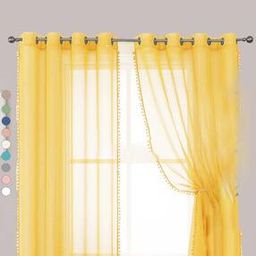 Set of 2 Window Curtains with Pom-Pom-25