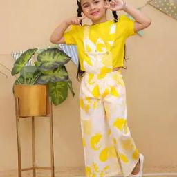 aj dezines Girls Floral Print Top & Pants Set-picture-43