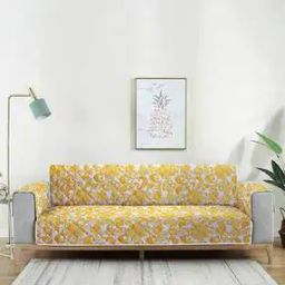 Floral Print Reversible 2-Seater Sofa Cover-image-39
