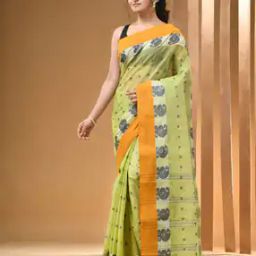 Women Cotton Saree with Contrast Border-image-69
