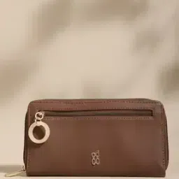 Zip-Around Wallet with Metallic Logo-image-72