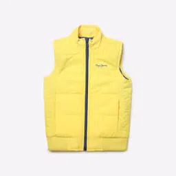Panelled Zip-Front Gillet with Placement Brand Print-image-2