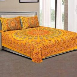 120 TC Double Bedsheet with Pillow Covers-picture-48