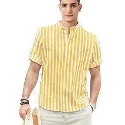Men Striped Regular Fit Short Kurta-image-6