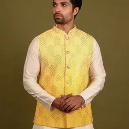 Men Embellished Regular Fit Nehru Jacket-40