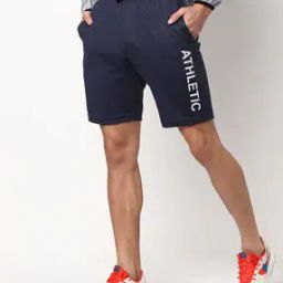 Typographic Print Shorts with Slip Pockets-image-66