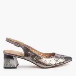 Laser-Cut Chunky Heeled Sandals-image-18