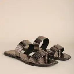 fyre rose Croc-Embossed Double-Strap Sandals-picture-26