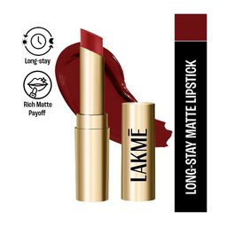 lakme Unreal 3D Slim Bullet Matte Finish - Wine Flair image 1