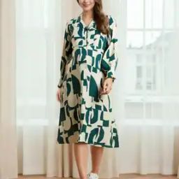 Women Dress with V Neck-image-72