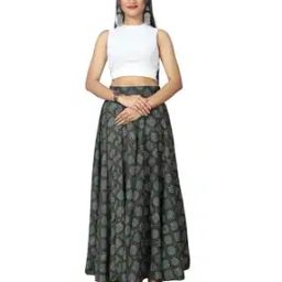 Women Printed A-Line Maxi Skirt-image-31