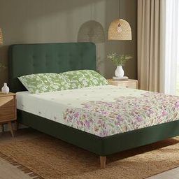 urban space Floral Printed Elastic Fitted Bedsheet with Pillow Cover-picture-26