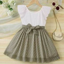 pixie n prince Girls Colour-Block Fit & Flare Dress-picture-31
