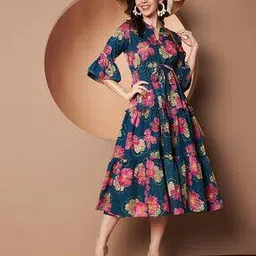lookshine Women Floral Print Fit & Flare Dress-picture-25