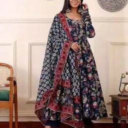 nyrika Women Floral Print Anarkali Kurta Suit Set-picture-18