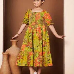 zwerlon x ag Girls Floral Print Square-Neck Fit & Flare Dress-picture-10