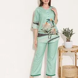quira Women Floral Print 2-Piece Top & Pants Set-picture-1