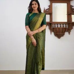 nyrika Women Traditional Saree with Blouse Piece-picture-5