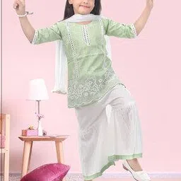 new gen Girls Embroidered Kurta Pant Set with Dupatta-picture-44