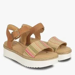 Textured Strap Slingback Flatform Sandals-image-17