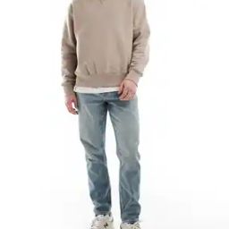 Mid-Wash Tapered Fit Jeans-image-79