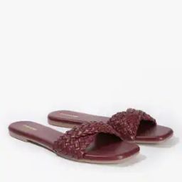 Basket-Weave Strap Slip-On Sandals-image-69