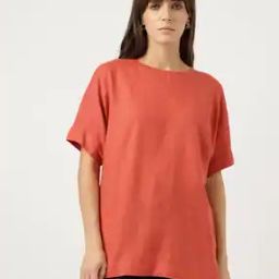Women Patterned Relaxed Fit Pure Linen Top-image-39