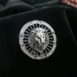 Men The Regal Roar Silver-Plated Brooch-15