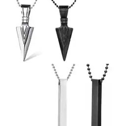 Set of 4 Stainless Steel Chains with Pendants-image-69
