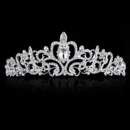shining diva Women Diamond-Studded Crown Hair Band-picture-24
