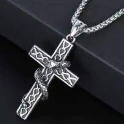 Men Silver-Plated Pendant with Chain-image-28