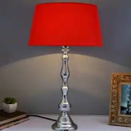 Teardrop Chrome Lamp with Shade-image-69