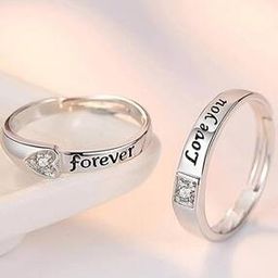 Women Set of 2 Silver-Plated Cocktail Rings-31