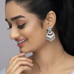 rubans Women Set of 4 Oxidized Jhumka Earrings-picture-4