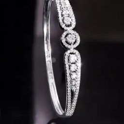 rubans Women Rhodium-Plated Cubic Zirconia Bangle-Style Bracelet-picture-37