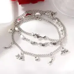Set of 3 Silver-Plated Bracelets-image-60