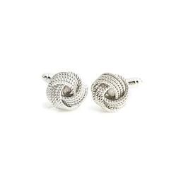 Rhodium-Plated Knotted Cufflinks-picture-37