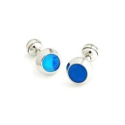 Geometric Pattern Rhodium-Plated Cufflinks-image-51