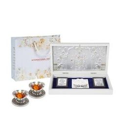 Silver-Plated Durga Mata Idol with Charan Paduka & Diyas-image-43