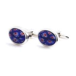 Floral Pattern Oval-Shaped Cufflinks-image-43