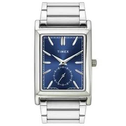 Men Blue Rectangle Dial Analogue Watch with Remote Seconds Function - TW000L523-image-3