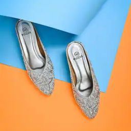 Women Embroidered Mule Chunky Heeled Shoes-image-12